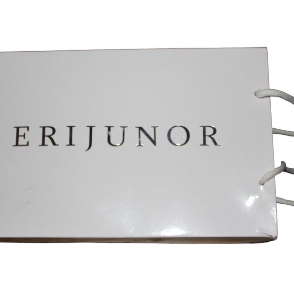 ERIJUNOR Comfort Low Heel Closed-Toe Ankle Strap Blue Satin Rhinestones 8, NIB - Picture 3 of 14